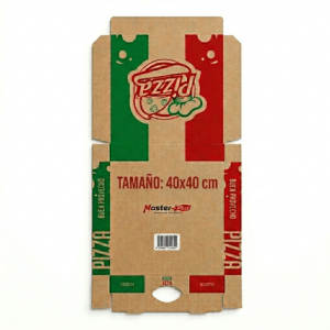 Caja pizza marron impreso 40*40