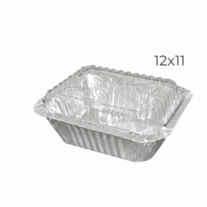 Envase de aluminio #250 c/trasnparente  paq 50uni