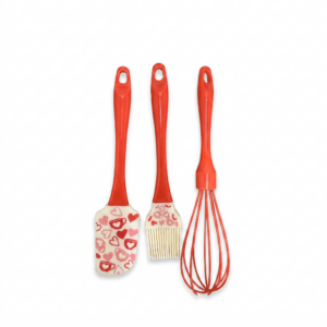 Juego brocha miserable y batidor rojo love