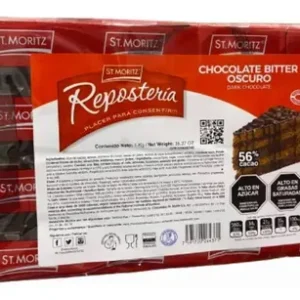 Tableta Chocolate Bitter Oscuro 1Kg St Moritz